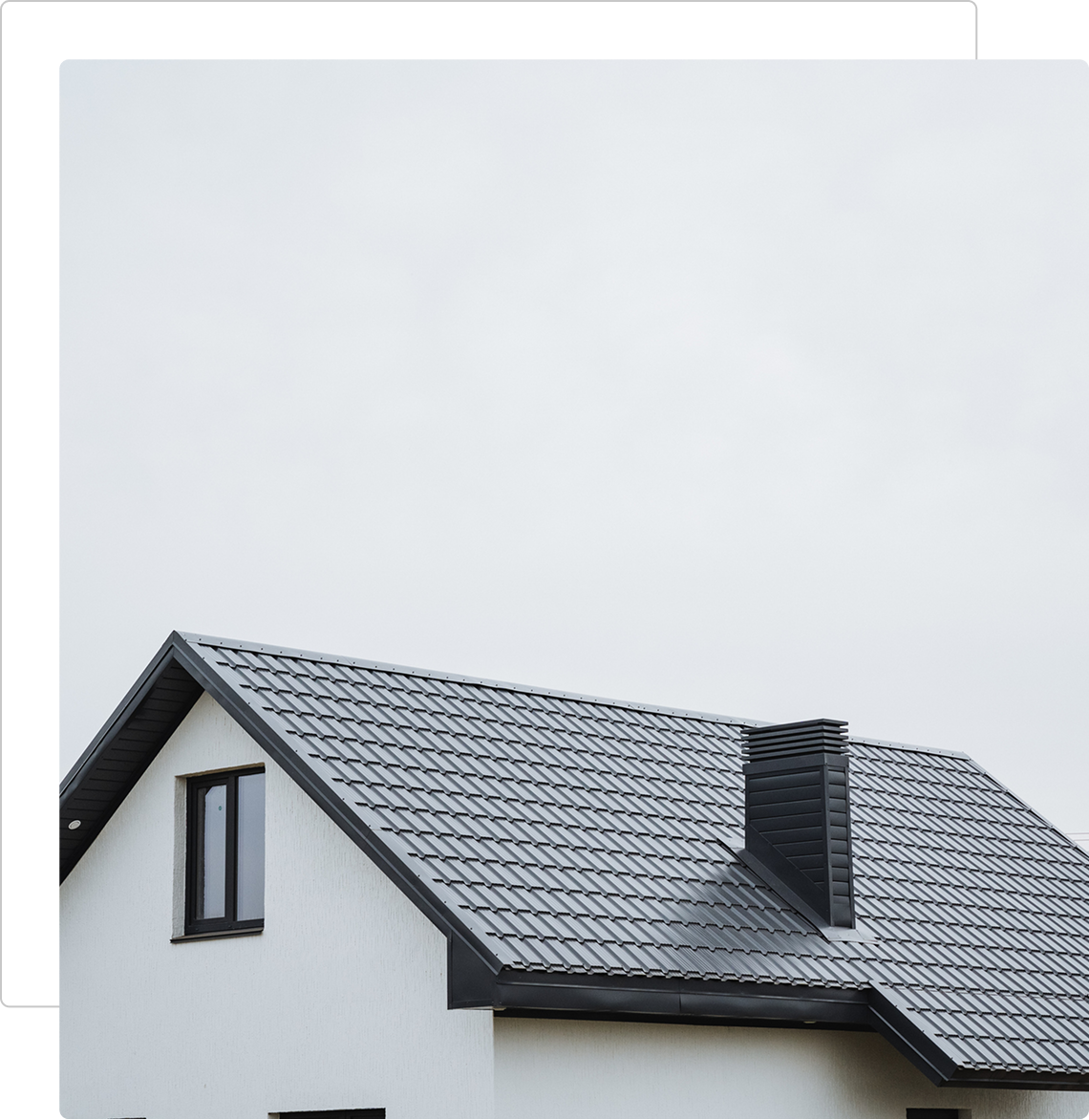Contemporary home exterior with chimney